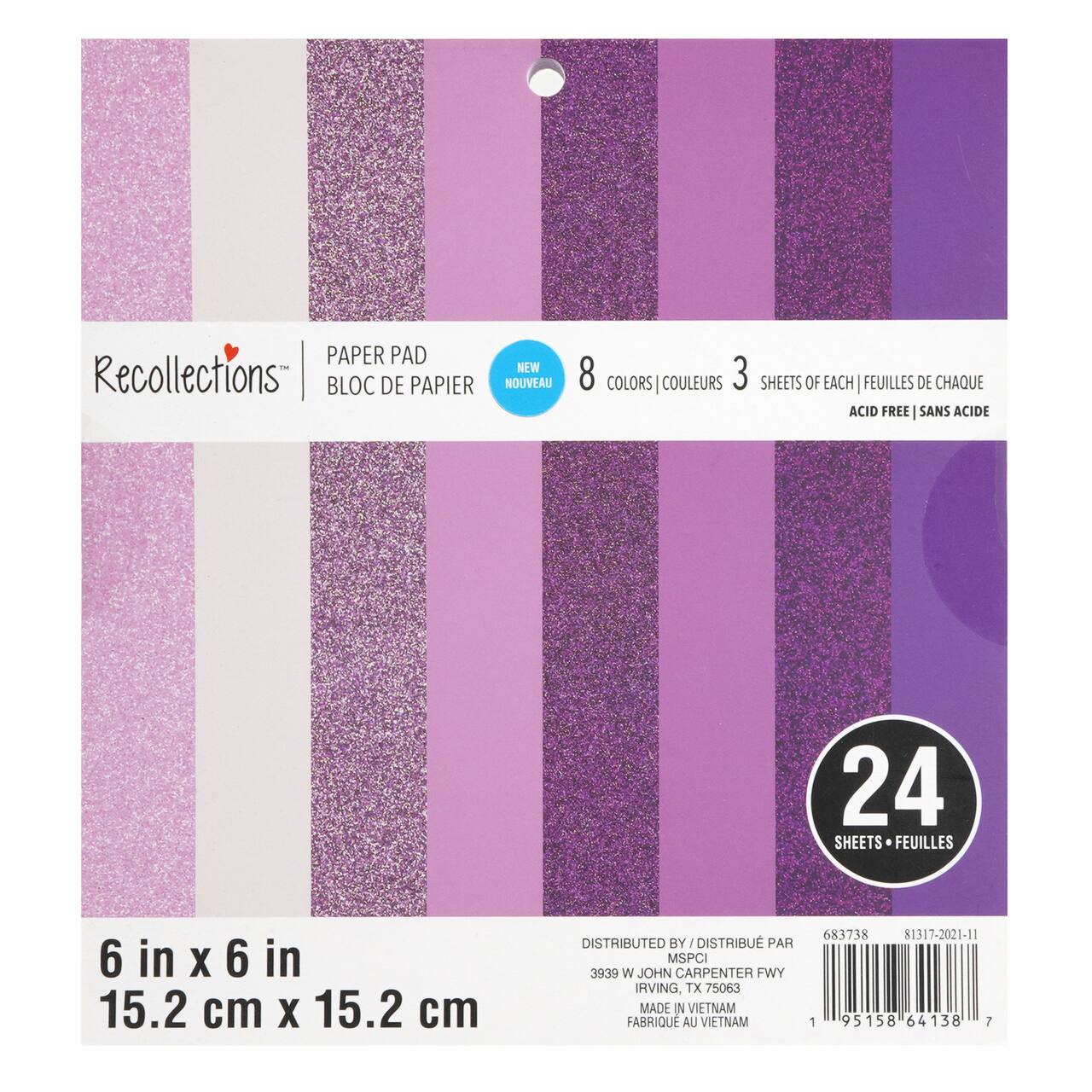 12 Pack: Purple Paper Pad by Recollections™, 6" x 6"